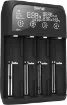 This intelligent charger has four independent charging slots to charge any combination of Ni-MH, Ni-Cd, Li-ion, or LiFePO4 cells at the same time. 