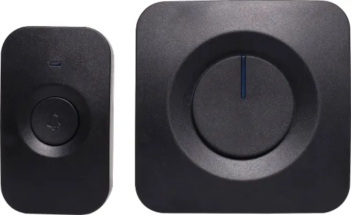 Provides up to 200m wireless range and 52 doorbell tunes so you always know when visitors arrive. 4 level volume control.  IP56 rated doorbell button. Requires 23A battery for transmitter and 3 x AAA batteries for receiver. 433.92MHz frequency. 