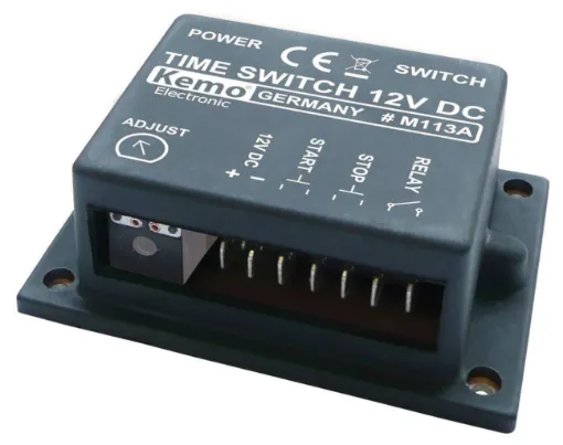 Avoid the hassle with this pre-assembled timing controller, conveniently packaged in a compact and reliable form. It's easy to connect and versatile enough to adapt to your requirements. The start and stop functions are managed by simple switching contacts, and the relay output can control devices up to 25VDC at 3A. 