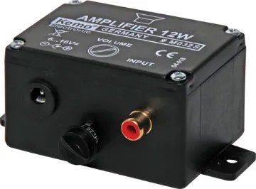 12W Plug And Play Mono Amplifier Module These German designed pre-built amplifier modules are a quick cost effective solution for custom audio projects. All you need to do is connect a power supply, speaker and an input. Each module is encapsulated in epoxy resin, offering excellent durability