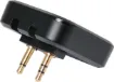 This Bluetooth wireless audio adapter is designed to allow you use of your wireless bluetooth headphones in commercial airplanes. It features a dual 3.5mm plug which plugs into the armrest. 