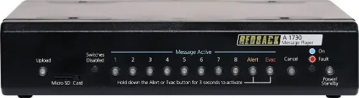 This compact message player can be custom programmed  with tones, messages or music for use in interactive displays, security, customer entry  and emergency evacuation announcements.