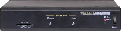 Connects to any RCA input to provide intervalled messages and background music. The included 8GB SD card can be loaded with your choice of background music and custom messages or promotions. Message intervals can be adjusted between 30 seconds and 7.5 minutes. 