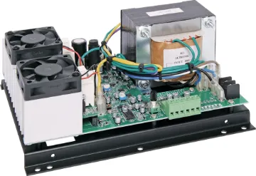 PA Amplifier Module 120W This module is designed for use in emergency evacuation systems and is powered by an external 24V DC source. It accepts a line level audio input and produces a 100V line output via a transformer.