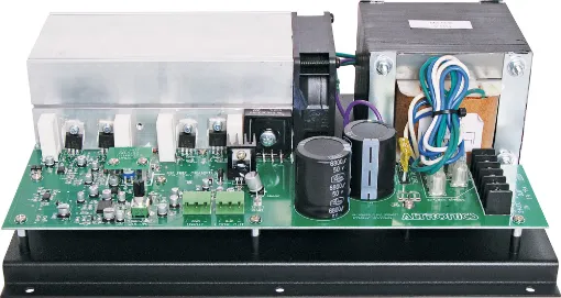 These modules are designed for use in emergency evacuation systems and are powered by an external 24V DC source.  They accept a line level audio input and produce a 100V line output via a transformer.  The modules feature short circuit, overload and therm