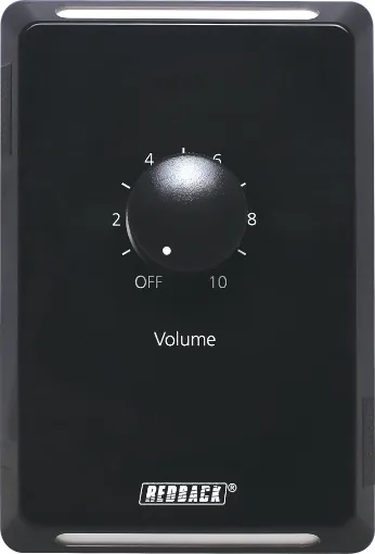 Designed to control 100V line speaker systems these attenuators are fitted to industry standard wall plates and install into an electrical wall box. 