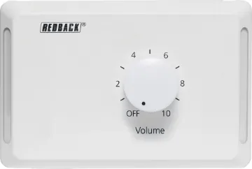 Volume Control 10W 100V Line Clipsal Pro - Horizontal White Designed to control 100V line speaker systems these attenuators are fitted to industry standard wall plates and install into an electrical wall box. Horizontal 10W model.