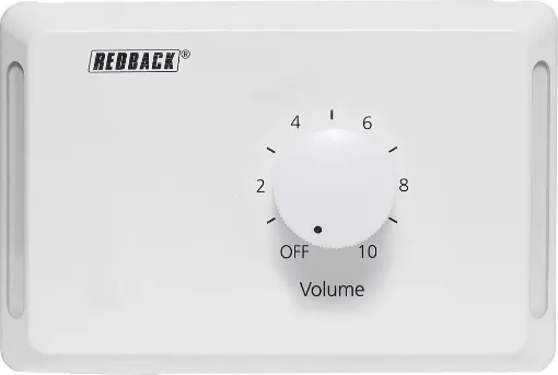 Designed to control 100V line speaker systems these attenuators are fitted to industry standard wall plates and install into an electrical wall box. Horizontal 10W model.