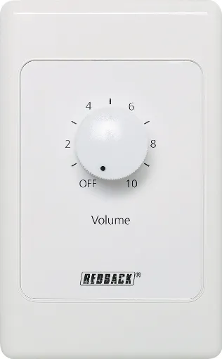 Designed to control 100V line speaker systems these attenuators are fitted to industry standard wall plates and install into an electrical wall box.