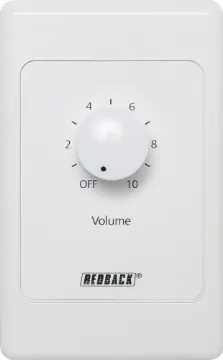 Attenuator Volume Control 10W 100V Line - Vert. Designed to control 100V line speaker systems these attenuators are fitted to industry standard wall plates and install into an electrical wall box.