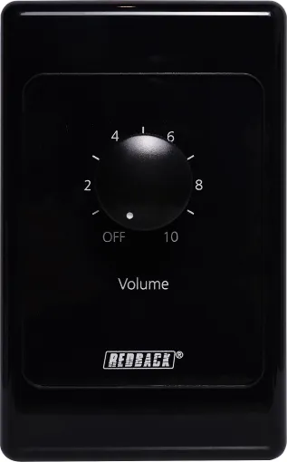 New models supplied with two facia covers to suit your decor. 

Designed to control 100V line speaker systems these attenuators are fitted to industry standard wall plates and install into an electrical wall box. They feature 11 position switches