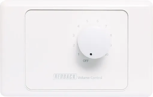 New models supplied with two facia covers to suit your decor. 

Designed to control 100V line speaker systems these attenuators are fitted to industry standard wall plates and install into an electrical wall box. They feature 11 position switches