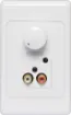 In-line volume controls for line level sources such as CD player, Tuner, MP3 player etc. Both models utilise a 10k&#937 logarithmic potentiometer. Perfect for board rooms & lecture theatres. Standard line level volume control with the addition of stereo 