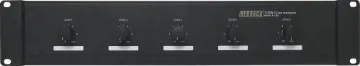 Attenuator Volume Control 5 Zone Evac 100W / 100V Line These controllers can be configured as either five single inputs to five outputs or one input to five outputs. Each zone has a capacity of 100W and total load capacity of 500W.