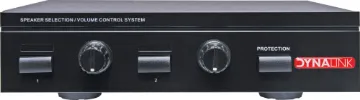 2 Channel Speaker Switch with Volume Control Allows on/off switching and level control of two sets of either 4O or 8O stereo speakers. Includes impedance correction circuit and a protection switch for use with 4O speakers. Power capacity up to 50W RMS per channel. Each stereo speaker