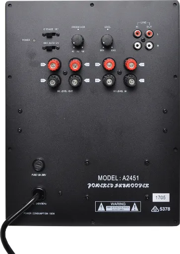 A compact high performance subwoofer amp equipped with volume, frequency control, phase switch, high & low level outputs. 120W RMS, stable into 4 ohms. Build your own tuned home cinema subwoofer! 
235H x 175Wmm cutout.