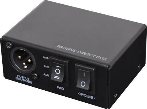 Direct injection (DI) boxes are used to convert high impedance unbalanced signals from guitars or other musical instrument pickups to a low level balanced output signal. This enables the signal to be transported over long distances without picking up noise or hum. Earth and hum loops are isolated from powered equipment such as keyboards. 