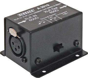 Line Isolation Transformer 600 ohms to 600 ohms XLR Balanced 600Ω to 600Ω balanced 3 pin male XLR with earth lift switch.