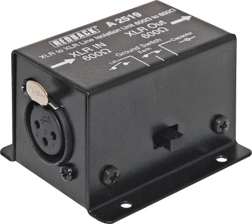 Balanced 600&#937 to 600&#937 balanced 3 pin male XLR with earth lift switch. 