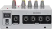 This compact mono mixer allows 4 channels of audio to be mixed via 6.35mm unbalanced connections. It features 4 x 6.35mm unbalanced inputs, 1 x 6.35mm balanced master output, master volume control.

Can be operated by 9V battery or 12V plugpack. Sold se
