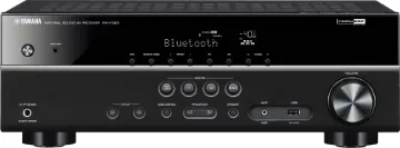 Yamaha® RX-V385B 5.1 Surround Sound Receiver The all-new RX-V385 model is wireless-enabled, with streaming from Bluetooth devices at the touch of a button. Movie watchers are also catered for with 4K Ultra HD as well as HDMI 2.0, BT.2020 compatibility and HDCP 2.2, HDR video. 70W RMS per channel. Four HDMI inputs. AM/FM analog tuner.