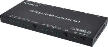4 Way 4K HDMI Switcher With Audio Extractor & RS232 This compact 4-way HDMI switcher features manual & infra-red remote control for switching up to 4 sources to a single display supporting resolutions up to 4k 60Hz.