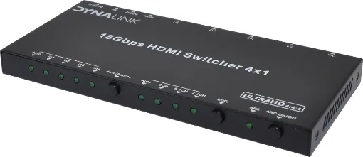 This compact 4-way HDMI switcher features manual & infra-red remote control for switching up to 4 sources to a single display supporting resolutions up to 4k 60Hz.