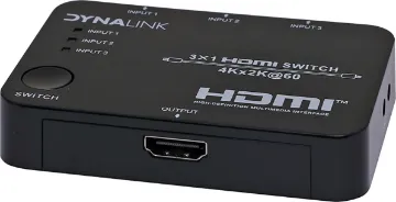 3 Way HDMI 4K Switcher With Remote Control Switch between up to 5 AV sources with these professional 4K ready HDMI switchers. Each includes an IR remote control and receiver unit, which allows the switcher to be mounted behind the TV or inside a cabinet.