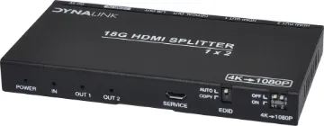 1x2 HDMI Splitter With Downscaler & Audio Extractor Designed to split a single HDMI source into four HDMI outputs.
