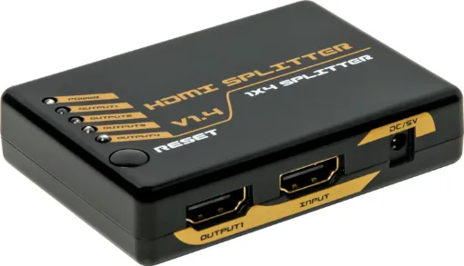 Allows the connection of a single HDMI source to two HDMI displays with no loss of signal quality. Uses include home theatre, conference centres, sports bars, concerts, board rooms,etc. Multiple splitter units may be daisy chained together. 