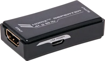 HDMI Repeater A compact, single box solution for extending HDMI lead lengths. Simply plugs in line and boosts signal allowing lead lengths up to 50m. Ideal for situations where home theatre equipment is located remotely from the screen or projector.