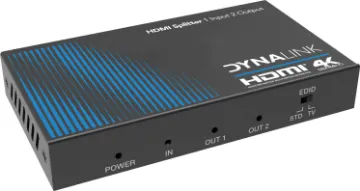 2 Way HDMI Splitter 18GBps Bandwidth  This 2 way HDMI splitter allows the connection of multiple HDMI displays to a single HDMI source with no loss of signal quality.