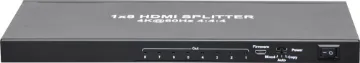 8 Way HDMI Splitter 18GBps Bandwidth Allows the connection of multiple HDMI displays to a single HDMI source with no loss of signal quality. This splitter is ideally used for conference centres, sports bars, concerts, board rooms and other distributed AV applications where multiple displays are required.