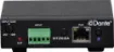 This device is designed to provide two channels audio signal to the Dante network by the Euro terminal input. Simply use Cat5 cable to connect the RJ45 port to an Ethernet switch, and using "Dante controller" to route the low latency of signal to other devices which already connected on the same Dante network. 