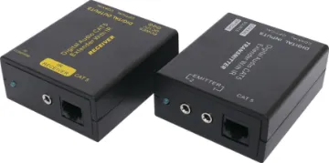Digital Audio Cat5 Extender Box Allows digital signals to be transmitted using a single Cat5e or Cat6 cable.