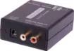 Converts an analog audio output (from any standard line level source) into a digital audio signal for connection to a  commercial amplifier or distribution system. Both coaxial and optical (Toslink) input connections are provided.