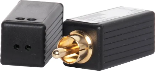 These tiny RCA adaptors allow digital audio to be transferred via Cat 5/6 cabling up to 180 metres. Simply plugs in-line between the device & UTP cable. Especially useful in distributed AV systems where a digital audio source is located remotely from an amplifier/receiver. No power required. Sold in matching pair.