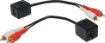 Supplied as a pair, these handy bi-directional audio extender allow you to send stereo audio signals over long distances using economical UTP cable (Cat5/5e/6). Ideal for connecting an audio source to an amplifier in another room. Maximum distance 75m.