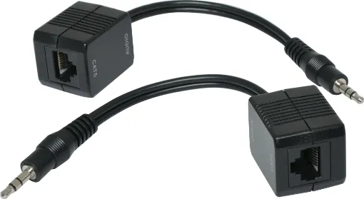 Supplied as a pair, these handy bi-directional extenders allow you to send stereo audio signals over long distances using economical UTP cable (Cat5/5e/6). Ideal for connecting an audio source to an amplifier in another room. Maximum distance 75m.