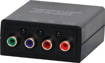 Component & Coaxial Digital Audio UTP Balun Permits audio & video transmission over Cat 5/6 cable. Applications include LCD monitors, plasma screens & projectors. 4 x RCA inputs & RJ45 connection. No power required. Transmission distance up to 100m depending on resolution required. Two units are required to form a link. Sold individually.