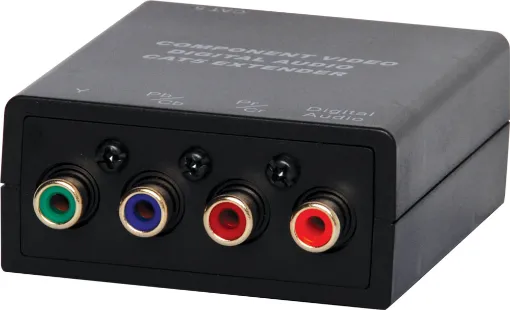 Permits audio & video transmission over Cat 5/6 cable. Applications include LCD monitors, plasma screens & projectors. 4 x RCA inputs & RJ45 connection. No power required. Transmission distance up to 100m depending on resolution required. Two units are required to form a link. Sold individually.