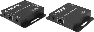 HDMI & Infra-Red Cat5e/6 Extender UTP Balun This extender can send HD video/audio signal and IR control up to 70m@1080p, and 40m@4K30 resolution via a single CAT5e/6 cable with zero-delay and uncompressed transmission. The HDMI loop output can be cascaded to the next extender, supporting resolution up to 4K@30Hz.