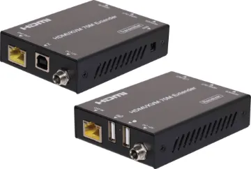4K HDMI Extender (70m) with USB KVM This product is designed to extend HDMI signals over distances up to 70m using Cat6/6a cabling. In addition it also allows USB peripherals to control a connected computer from the receiver end.