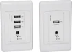 A point to point USB2.0 over UTP balun pair mounted into a wallplate for transmission of USB data between rooms. Installation is made easier via PoE, which only requires a single power source at either the receiver or transmitter end.