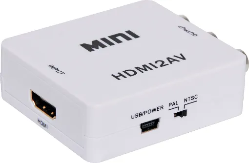 A compact down scaler box designed to convert HDMI to a stereo composite signal for integration into analogue signal installations. Ideal for using new source equipment with older televisions or distributed AV systems. NTSC/PAL selection.