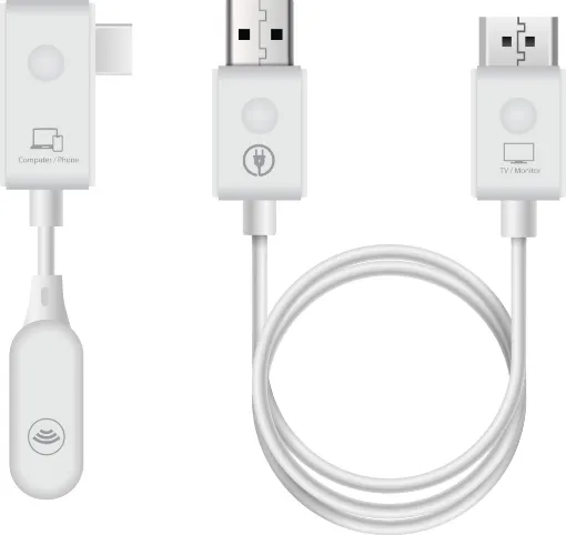 HDMI wireless sender capable of sending 1080p 60Hz signals from your device to a TV or monitor in another room up to 50m away (line-of-sight). 