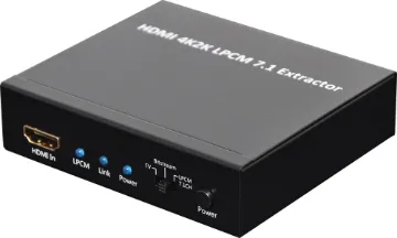 HDMI Audio Extractor 2CH/7.1CH Allows you to split the audio stream from a HDMI signal into either S/PDIF optical or four analog stereo 3.5mm jack outputs - ideal for 7.1 multi-channel systems.