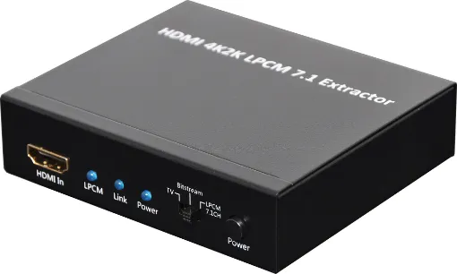 Allows you to split the audio stream from a HDMI&#8200signal into either S/PDIF optical or four analog stereo 3.5mm jack outputs - ideal for 7.1 multi-channel systems.