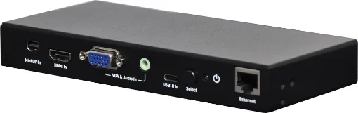 Ideal for use in educational or boardroom environments, this handy converter box provides connection for devices with VGA/3.5mm audio, USB-C, Mini DisplayPort and HDMI connections and outputs to a HDMI equipped projector or display.