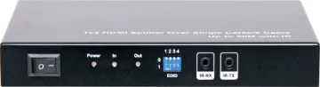 HDMI Cat 5e/6 Splitter Balun Extender System - 4 Way Transmitter These HDMI balun converters allows a 1080p HDMI source to be extended to multiple remote points 50m away using economical Cat 5e or 6 UTP cabling - without sacrificing signal quality! If using 1920 x 1200 or 5.1/7.1ch the maximum distance is 40m.